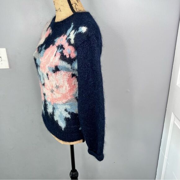 Sz 0P Lauren Cole Vintage Mohair Acrylic Blend Humming Bird Floral Sweater - Picture 4 of 9